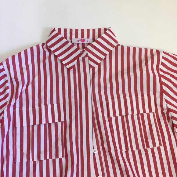 Buddy Love Womens Small Martina Two-Piece Set Red Stripe Lounge Wear Beach Cover - Picture 5 of 16